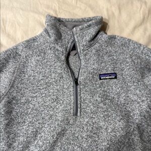 Patagonia Gray Zip Up Sweater with Heathered Texture